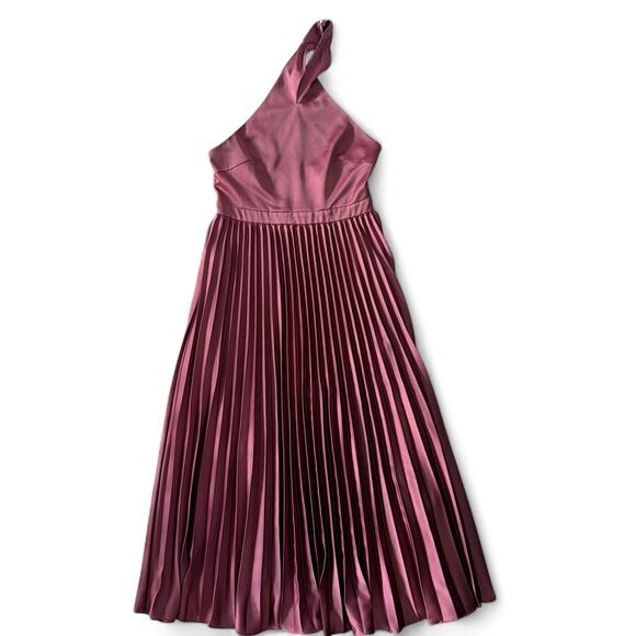 Elle Zeitoune Jayee Halter Gown Dress Burgundy Pleated Medium. Wedding. Party - Picture 9 of 12